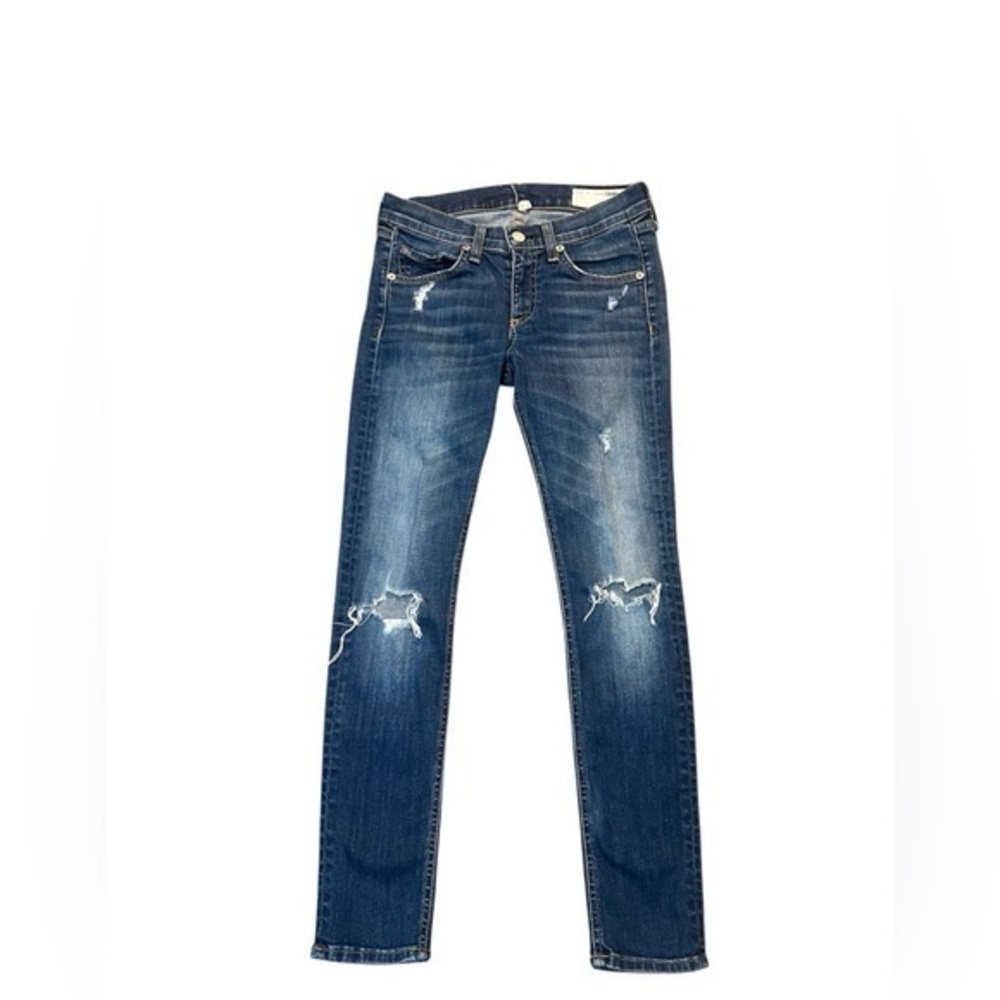 Rag & Bone Blue Distressed Skinny Jeans Size 25